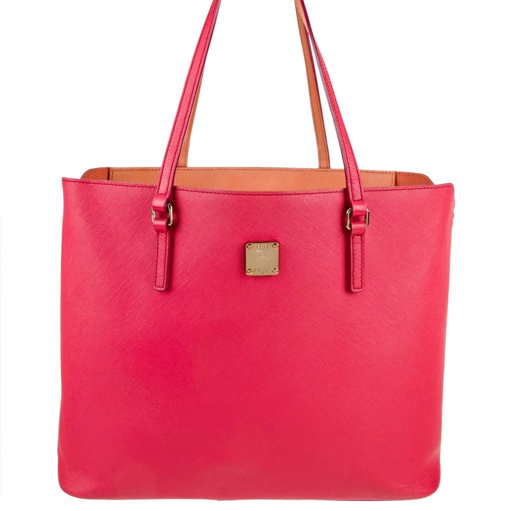 Mcm Pink Saffiano Leather Tote